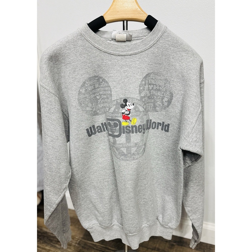 Vintage Walt Disney World Mickey Mouse Sweatshirt Adult Small Gray Disney Parks